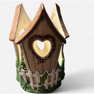 Handmade Vtg Whimsical‎ Pottery House Candle Holder Cottagecore Farmhouse